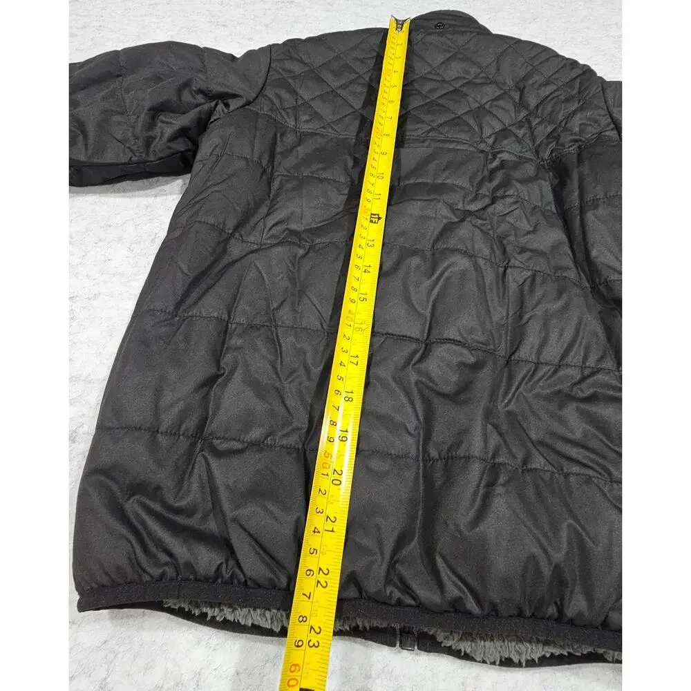 Patagonia Kids Puffer Jacket, Reversable, Dream Song, Black/Gray, Size Kids L